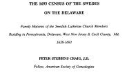 1693 Census of Swedes in Delaware from 1638-1693