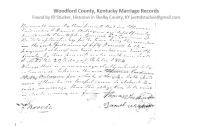 1804 October 29 Marriage Record Woodford County, Kentucky