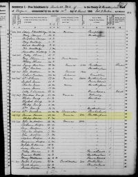 1850 Census Record Virginia, Buckingham County, District 2