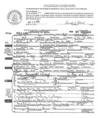 1980 Death Record Missouri, Adair County, Kirksville