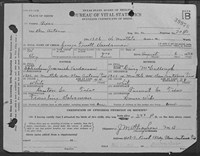 1920 Birth Certificate Texas, Bexar County, San Antonio