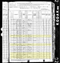 1880 Census Record Kentucky, Grant County