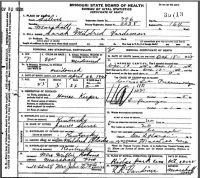 1928 Death Record Missouri, Saline County, Marshall (flu)
