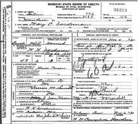 1930 Death Record Missouri, Saline County, Marshall (hyperthyroid)