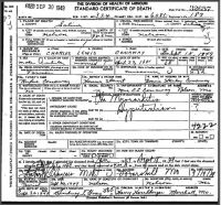 1949 Death Certificate Missouri, Saline County, Nelson (heart inflammation)
