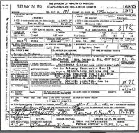 1951 Death Certificate Missouri, Jackson County, Kansas City (cancer and alcoholism)