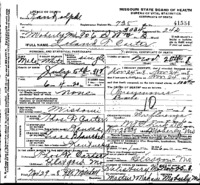 1918 Death Record Missouri, Randolph County