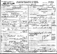 1944 Death Record Missouri, Chariton County, Keytesville