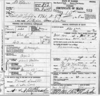 1918 Death Certificate Illinois, East St Louis (Spanish Flu)