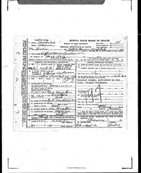 1925 Death Record Arizona, Cochise County, Bisbee (murdered)