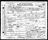 1926 Death Certificate Texas, Brown County, Bangs (cancer)