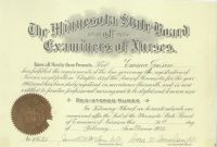 1923 Nursing License Minnesota 