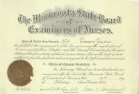 1923 Nursing License Minnesota