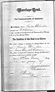 1877 Marriage Record Kentucky