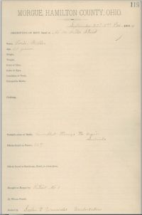 1894 Death Record Ohio, Cincinnati