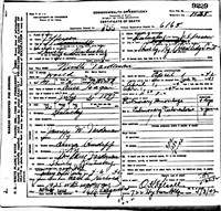 1942 Death Record Kentucky, Jefferson County, Louiseville (tuberculosis)