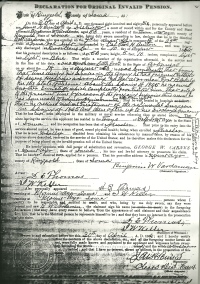 1886 Iowa, Ringgold County, Declaration for Original Invalid Pension 