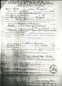 1909 Iowa, Ringgold County Declaration of Widow's Pension 