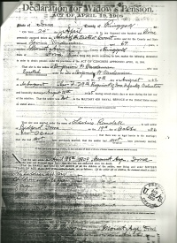 1909 Iowa, Ringgold County Declaration of Widow's Pension