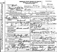 1928 Death Record Colorado, Mound City