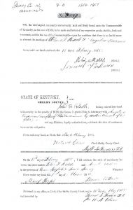 1855 Marriage Record Kentucky, Shelby County