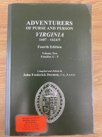 Adventurers of Purse and Person Virginia 1607-1624/25 Fourth Edition published 2009