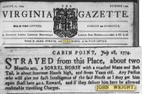 August 4, 11, & 18, 1774 <i>Virginia Gazette</i>