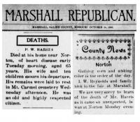 <i>Marshall Republican</i> 26 Oct 1906