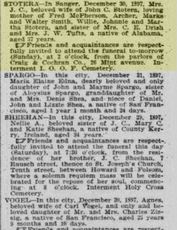 Obituary 1 Jan 1898 <i>San Francisco Call</i> Sanger, California