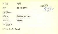Birth Card - 1894 10/29 - John King