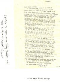 Letter 1991 to Bonnie Nall Yokeley Woods regarding her nephew, son of her sister 'Little Grace'