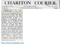Obituary in <i>Chariton Courier</i> 26 February 1904