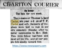 Obituary <i>Chariton Courier</i> 6 Dec 1918 page 7