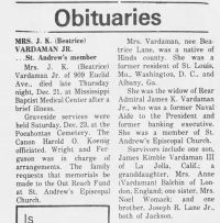 Obituary <i>The Northside Sun</i> 4 Jan 1979