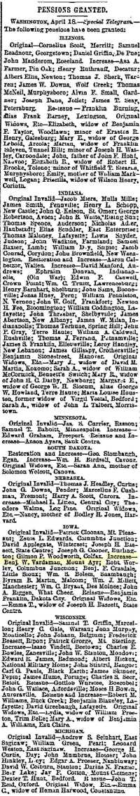 Newspaper Article 1890 04/19 <i>Daily Inter Ocean</i> Chicago, IL