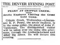 Newspaper Article 1898 02/09 <i>Denver Evening Post</i>