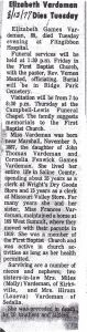 Elizabeth Vardiman Obituary