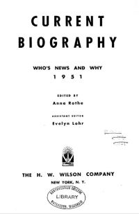 Who's News and Why 1951