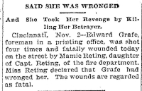 Newspaper Article 1899 11/02 <i>Saginaw News</i>