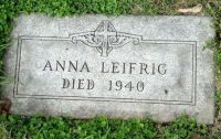 Headstone Anna Eyster Leifrig d. 1940