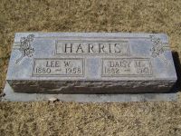 Tombstone for Lee and Daisy King Harris in Las Animas Cemetery, Las Animas, Bent County, Colorado