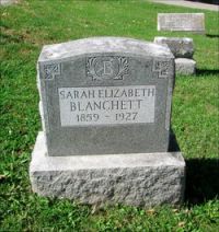 Tombstone - Sarah Elizabeth Osborn Blanchett, first wife of Amedee Blanchett (brother of Lovey Blanchett)