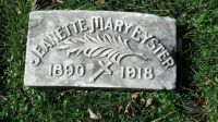 Headstone Jeanette Eyster d. 1918