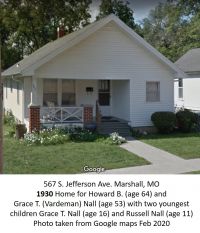 1930 Nall Home 567 S. Jefferson Ave. Marshall, Missouri
